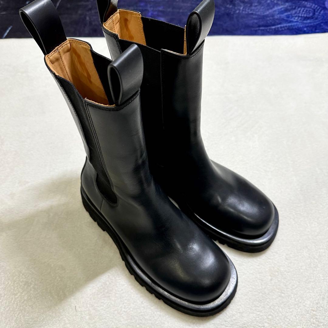 39/24.5 ボッテガヴェネタ サイドゴアブーツ ブラック