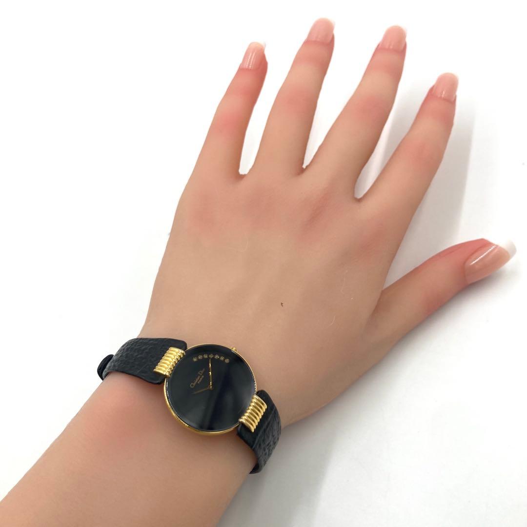 【稼動】 ディオール 腕時計 バギラ 7P ダイヤ クォーツ サファイヤガラス