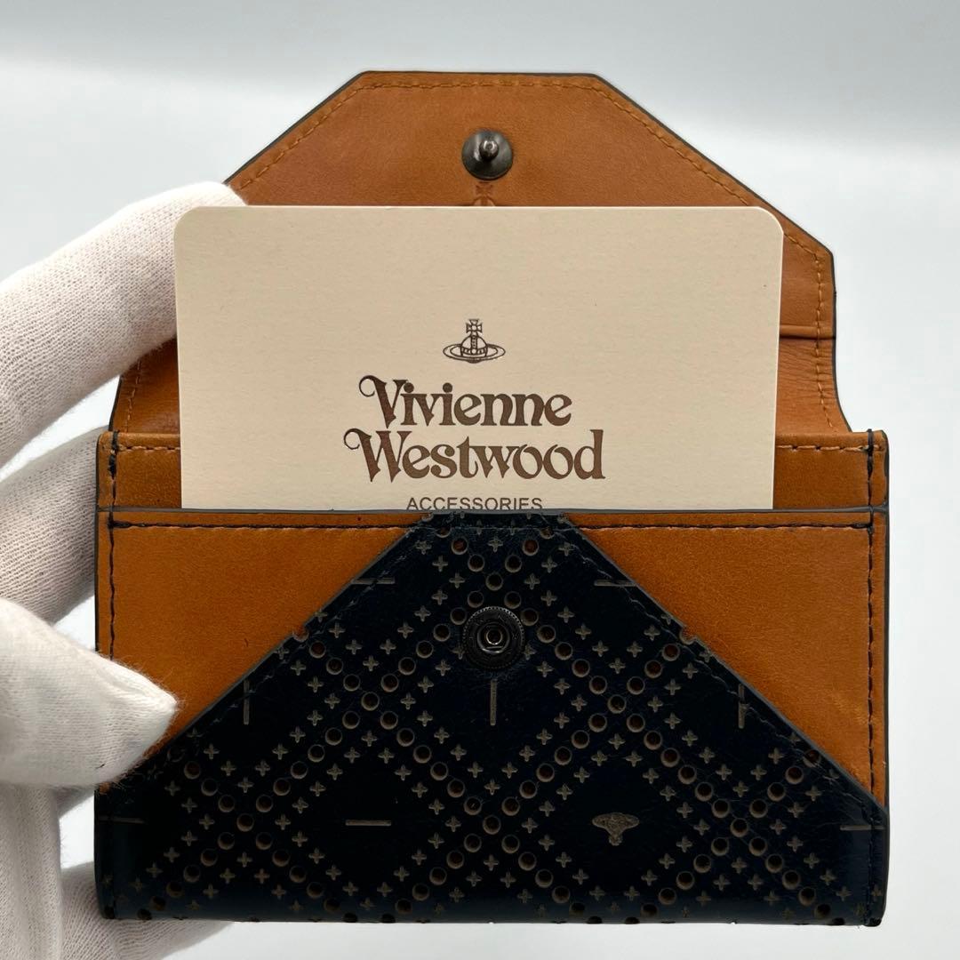 ✨未使用級✨ヴィヴィアン　カードケース　オーブ　パンチングレザー