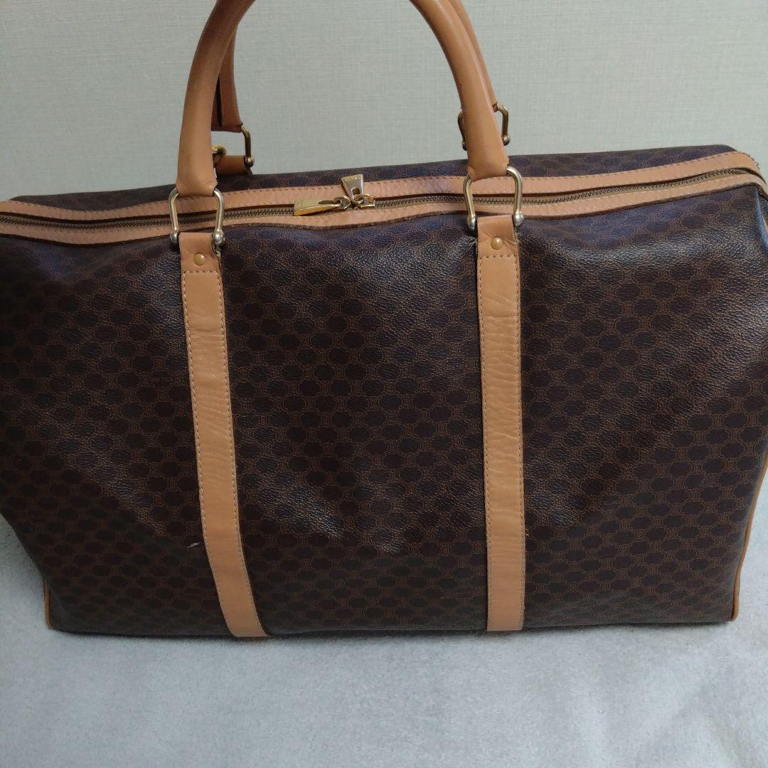 美品✨CELINE ボストンバック 大容量 　ブラウン　LAMPOファスナー