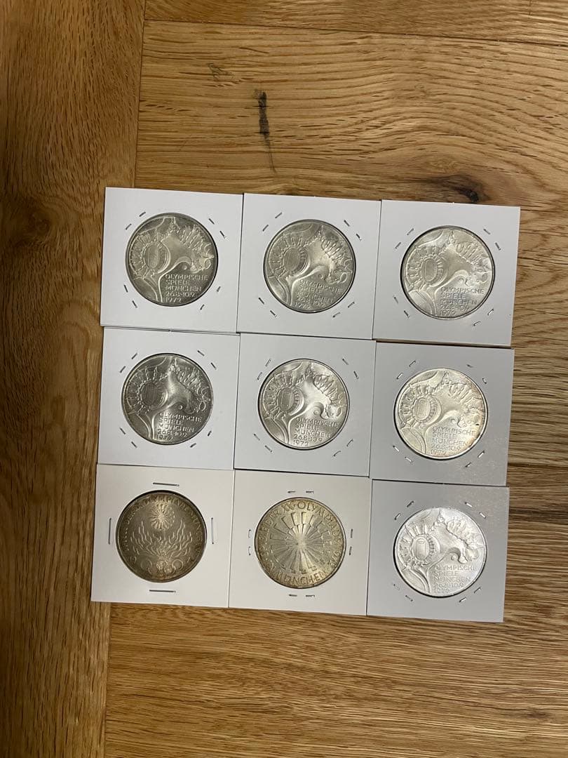 1972 ミュンヘンオリンピック　10マルク　記念硬貨9枚セット