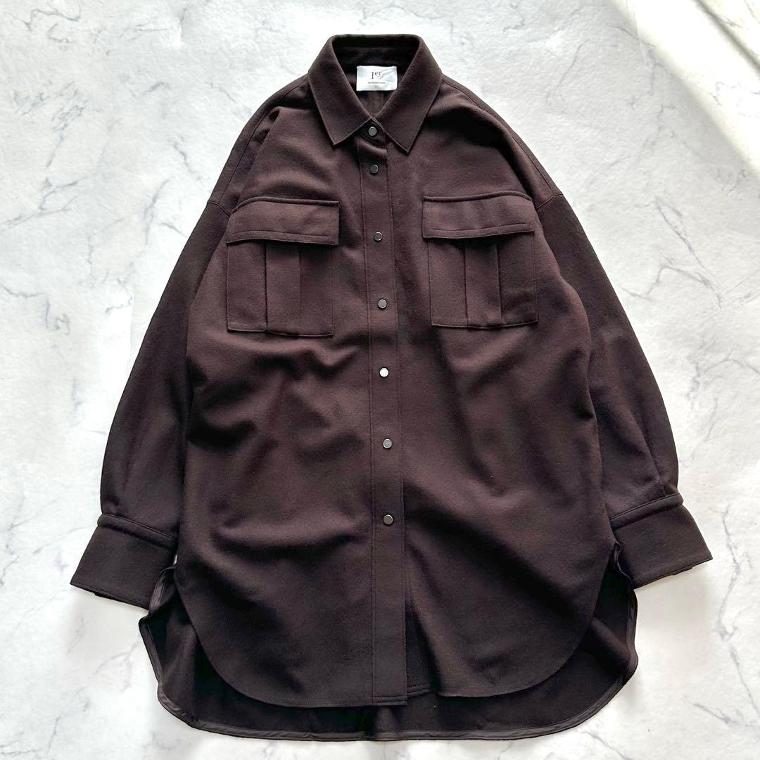 1er Arrondissement 圧縮ウールジャージーミリタリーシャツ