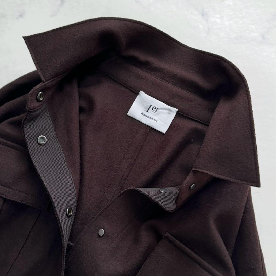 1er Arrondissement 圧縮ウールジャージーミリタリーシャツ