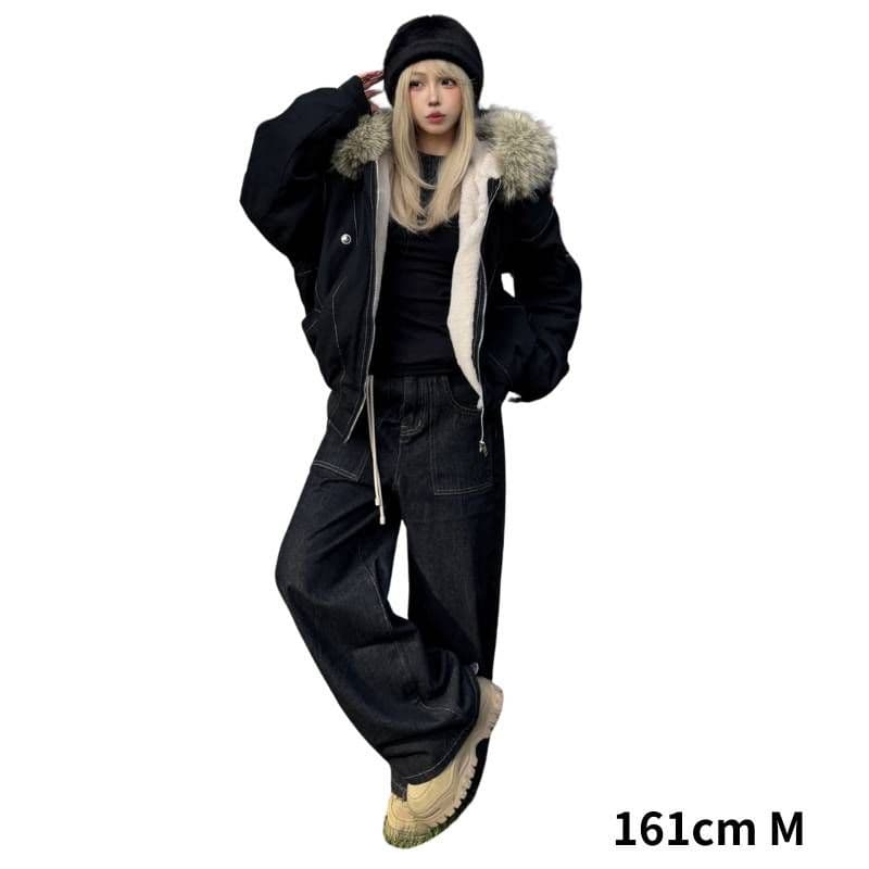 大本命⭐️新品・エッジライン裏ボアジャケット ファー付き PCTOKYO XL