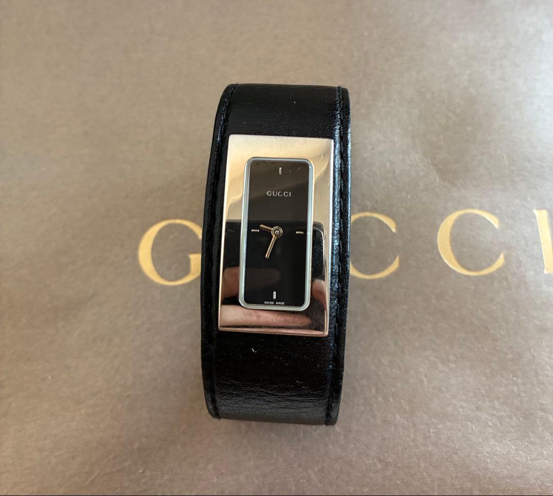 GUCCI グッチ 7800L 腕時計 ブラック レザー