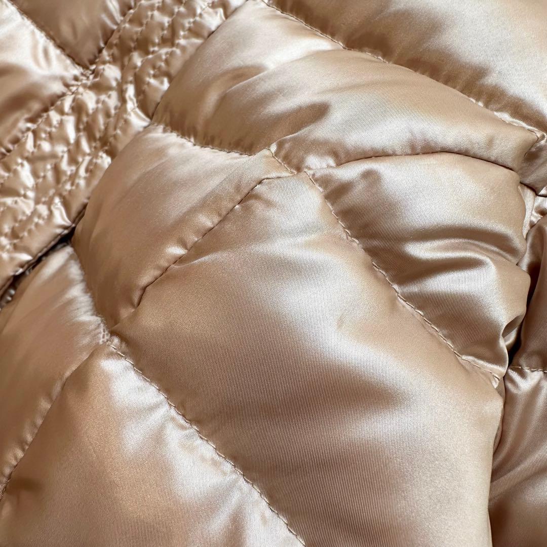 マックスマーラ ステュディオ ダウンコート Aライン ハイネック ベージュ 光沢