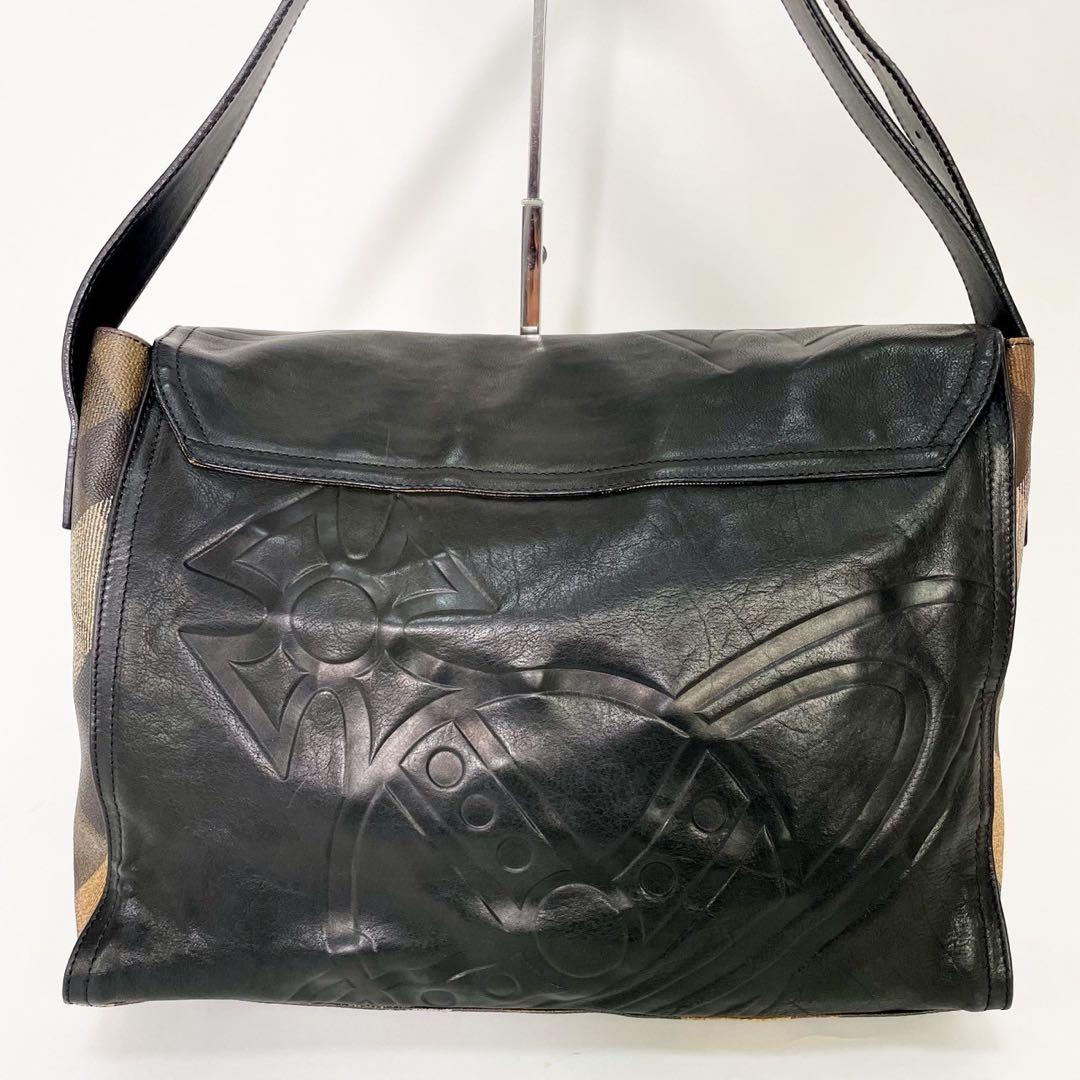 【超希少】ヴィヴィアンウエストウッド メッセンジャーバッグ オーブ チェック 黒