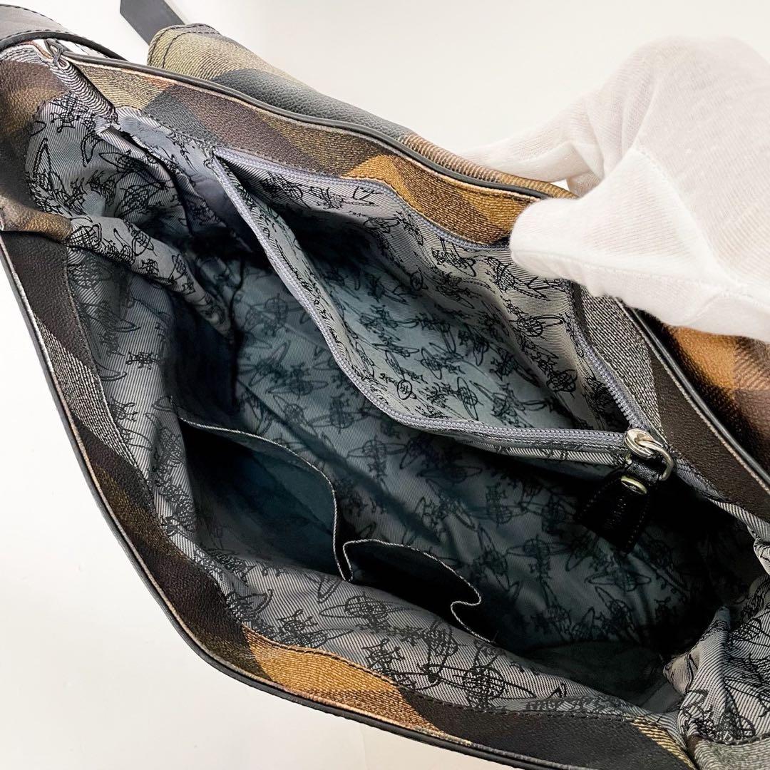 【超希少】ヴィヴィアンウエストウッド メッセンジャーバッグ オーブ チェック 黒