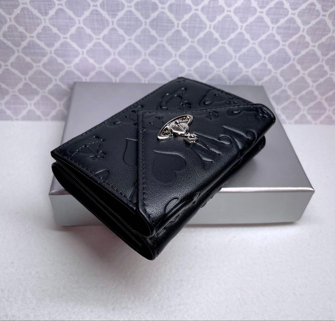 【内柄も素敵☆最新】Vivienne Westwood 三折財布 マットブラック