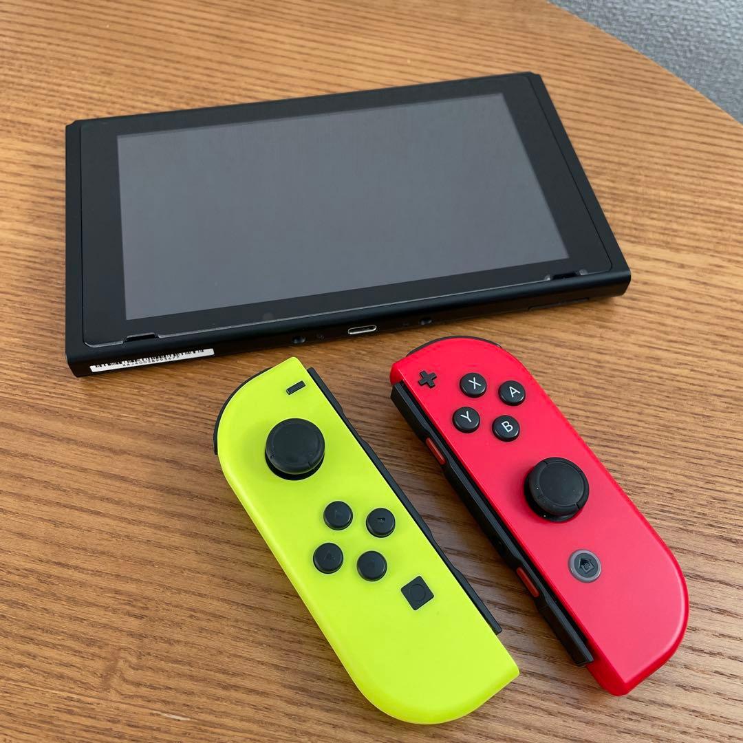 Nintendo Switch本体 レッド ネオンイエロー 箱あり　ケース付き
