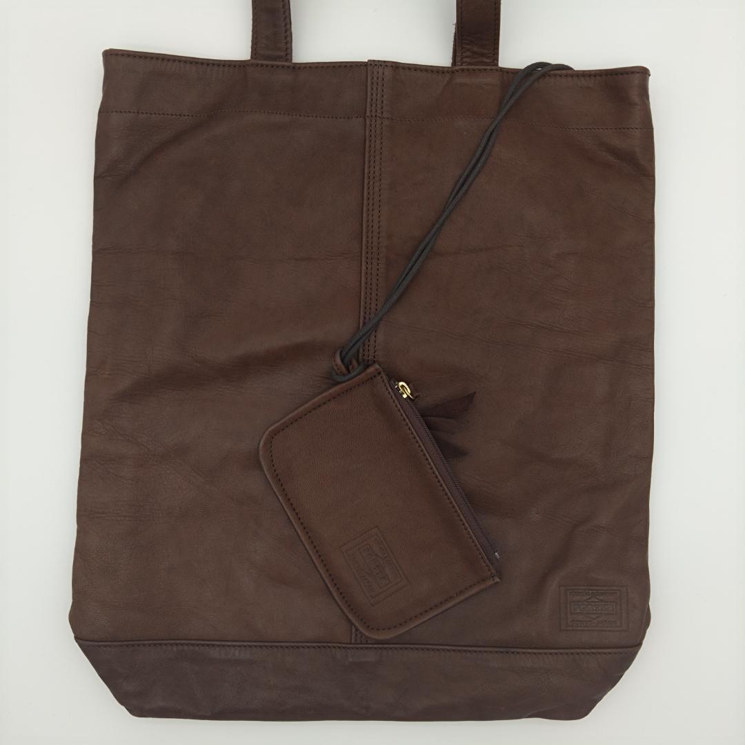 PORTER FRANK ポーター ブラウンレザー トートバッグ ポーチ