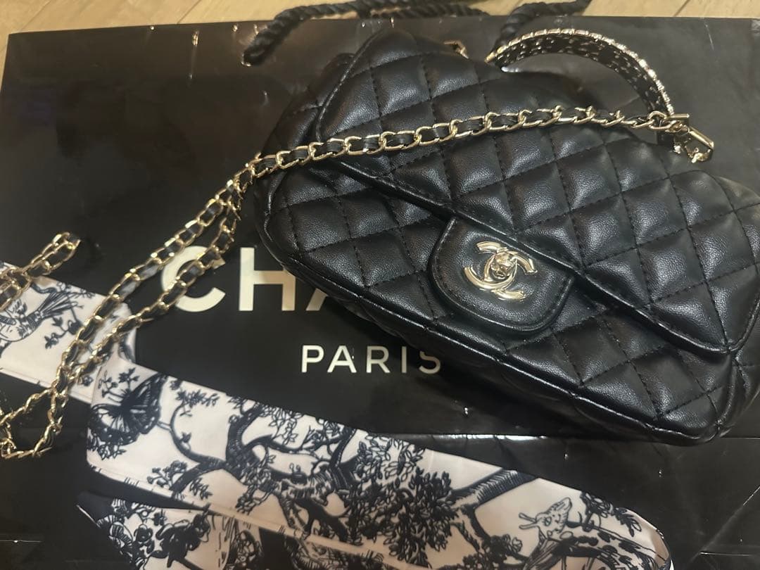 CHANELノベルティバックブラック