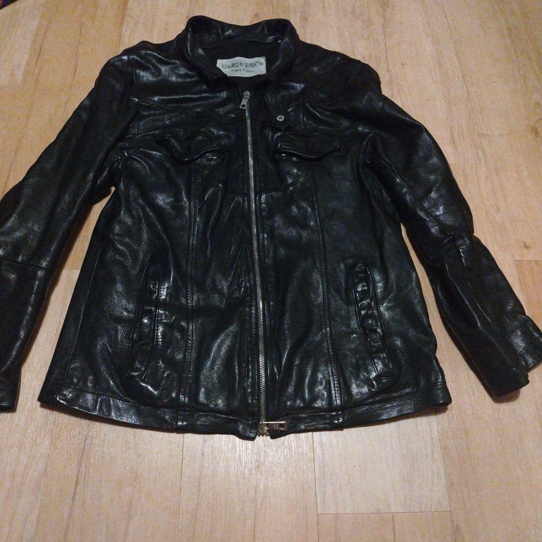 ピーター　giorgio brat　ラムスキン　ダブルジップレザージャケ