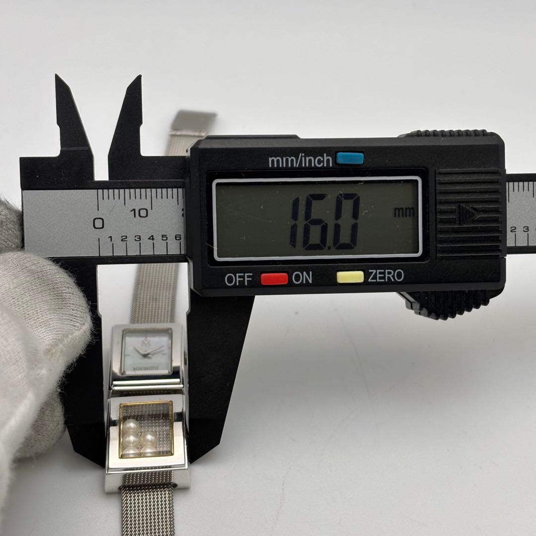 新品電池 ミキモト パール 腕時計 クォーツ シェル文字盤 スクエア 稼動品