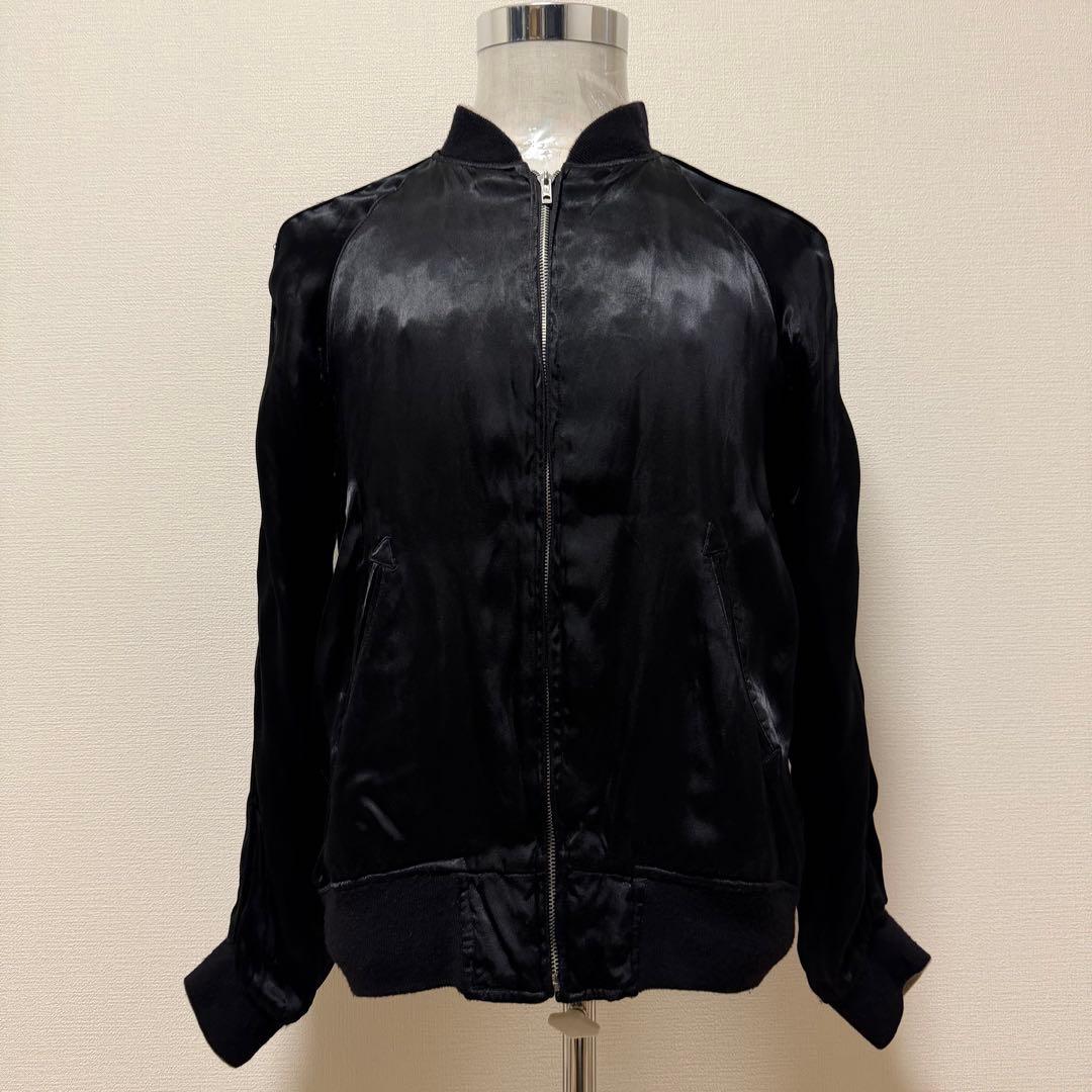 ルードギャラリー　スカジャン　スカル　刺繍　リバーシブル　レーヨン　ブラック　L