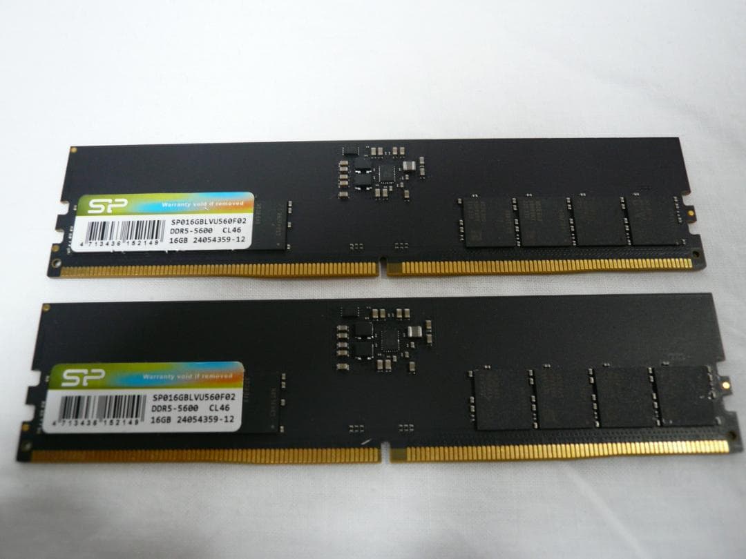 SP DDR5 32GB PC5-44800 5600 16GBx2枚