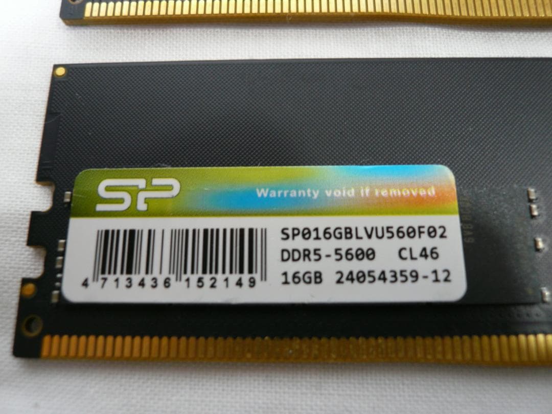SP DDR5 32GB PC5-44800 5600 16GBx2枚