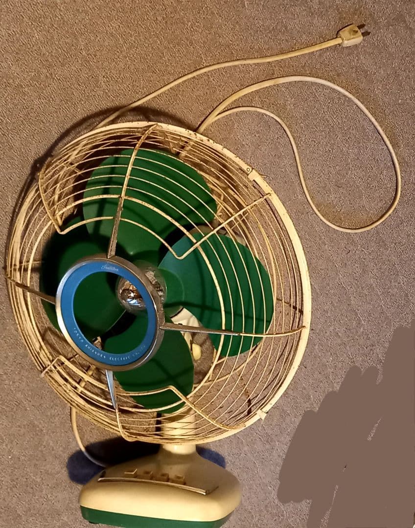 レトロ　東芝　扇風機　LV型　グリーン　動作確認済み