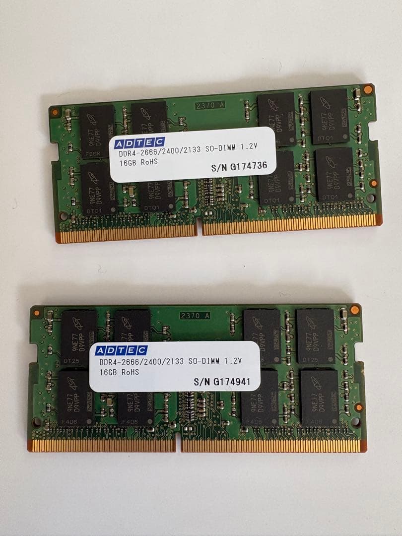 ADTEC MTA 16GB DDR4メモリーセット合計32GB