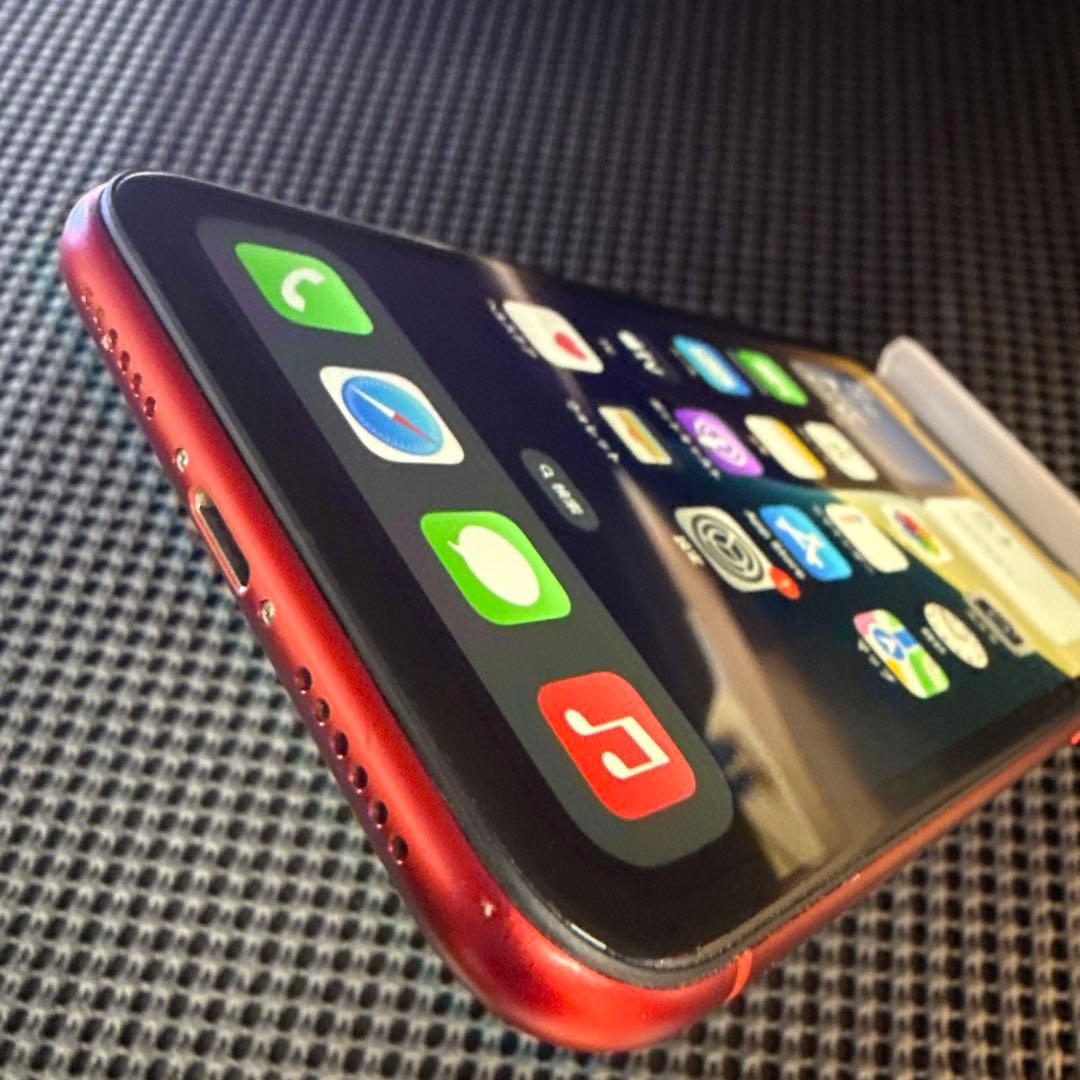 iPhone XR 64GB レッド SIMフリー バッテリー互換新品交換済み