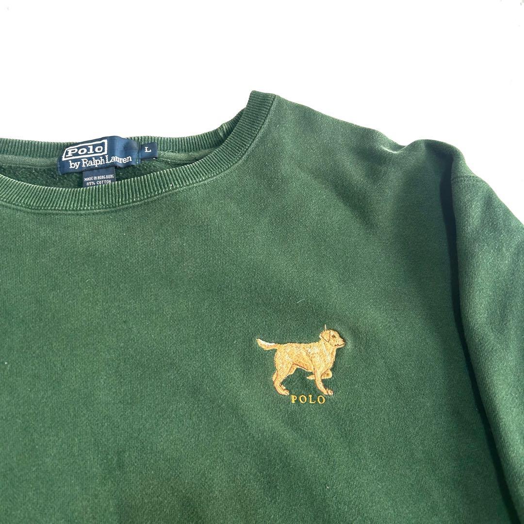 90s 香港製　ゴールデンレトリバー　刺繍スウェット　Ralph Lauren