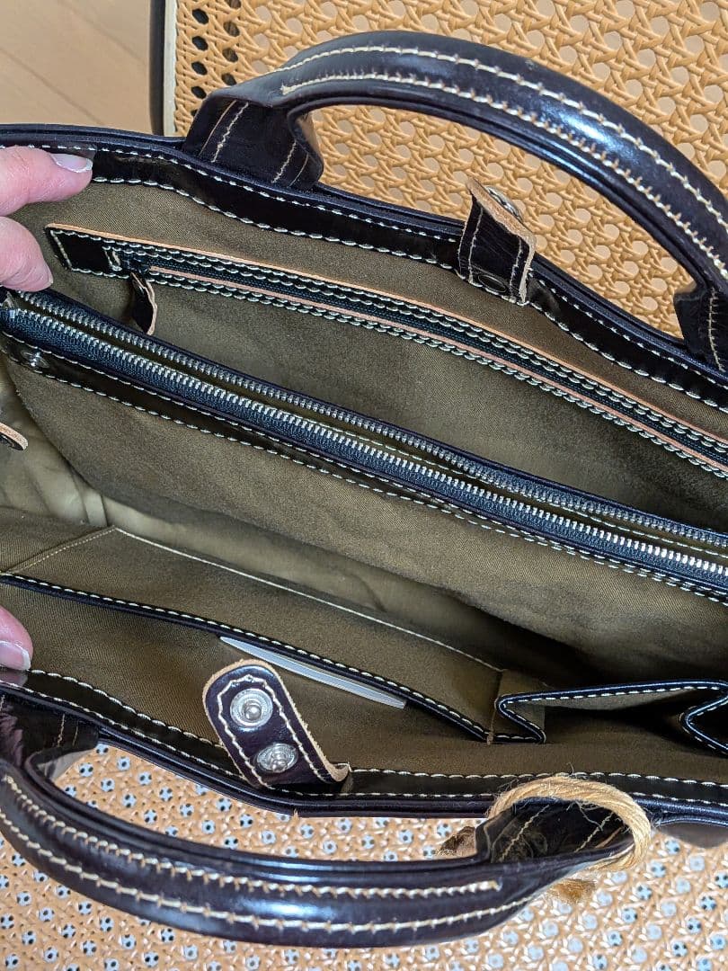 DEUX MONCX 本革トートバッグ ダークブラウン