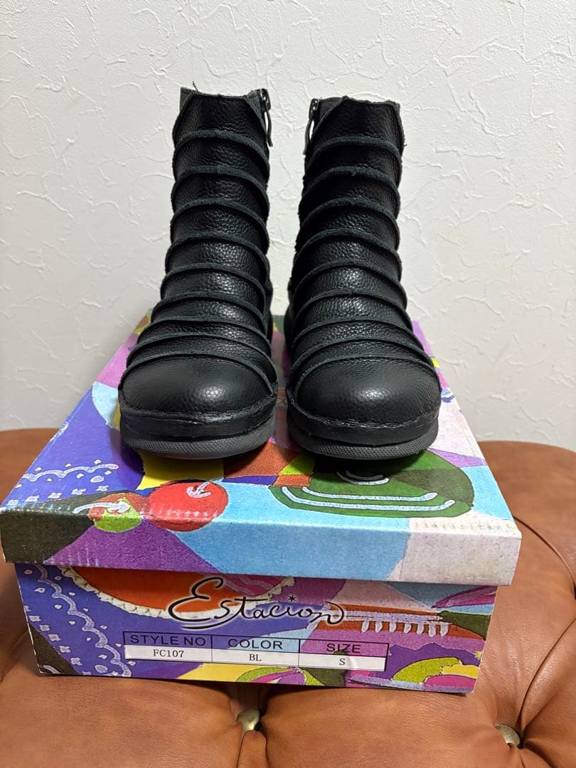 エスタシオン ブラックサイドジップブーツ