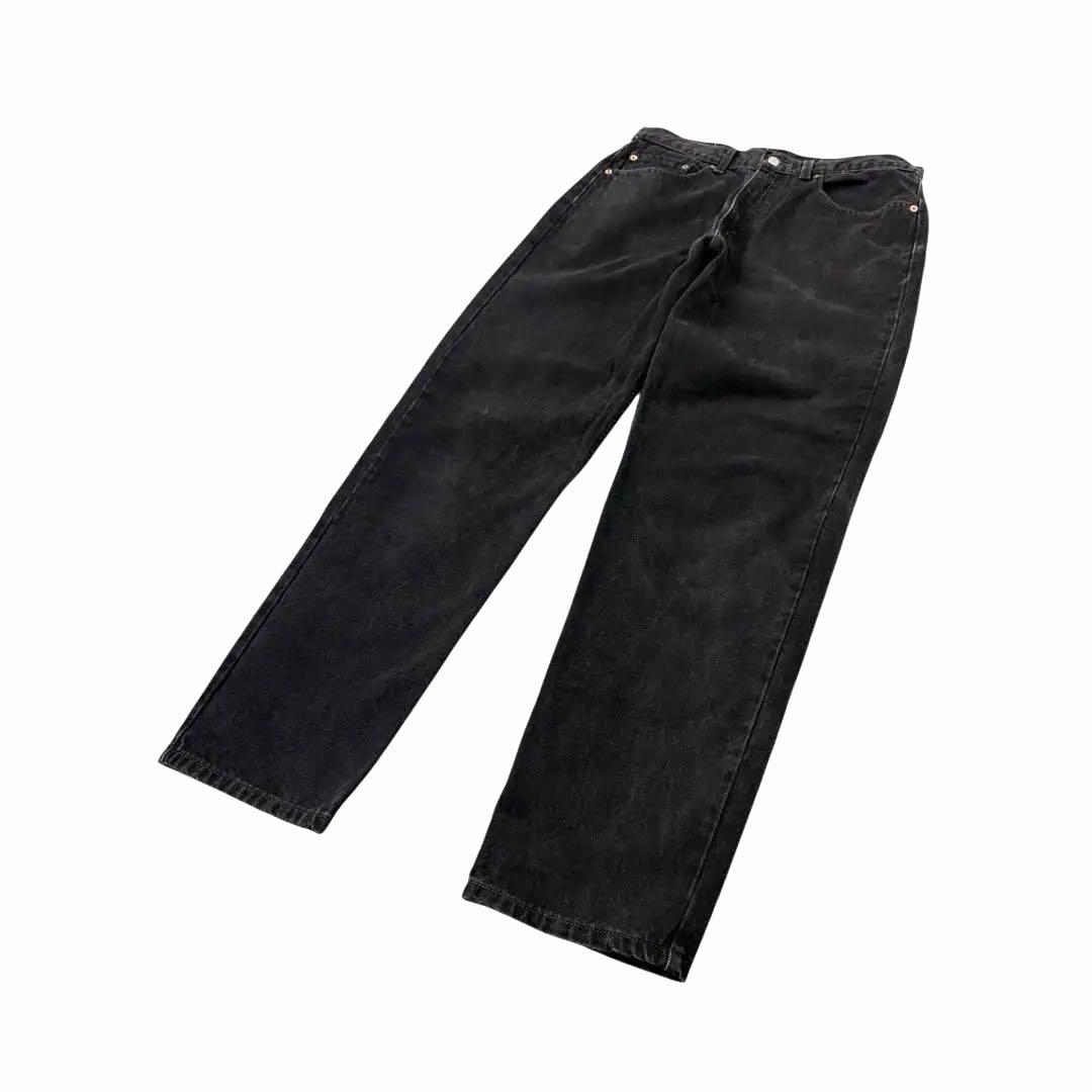 【先染め】90s Levi's 550 デニム ブラック ジーンズ 黒 W34
