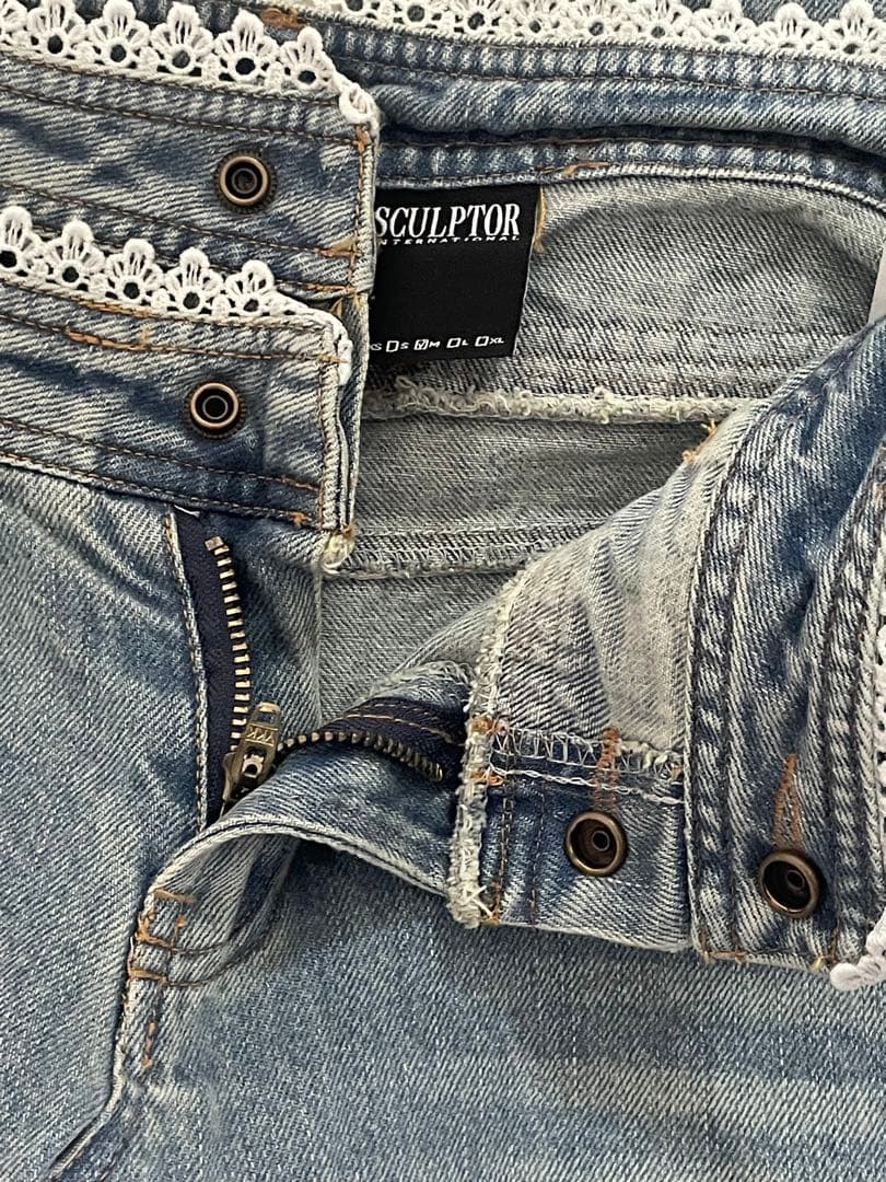 SCULPTOR ダブルウエストブーツカット デニムパンツ インディゴブルー M