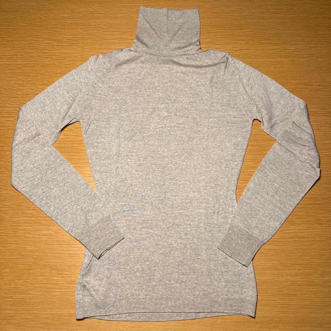 JOHN SMEDLEY タートルネック 杢ベージュグレー S