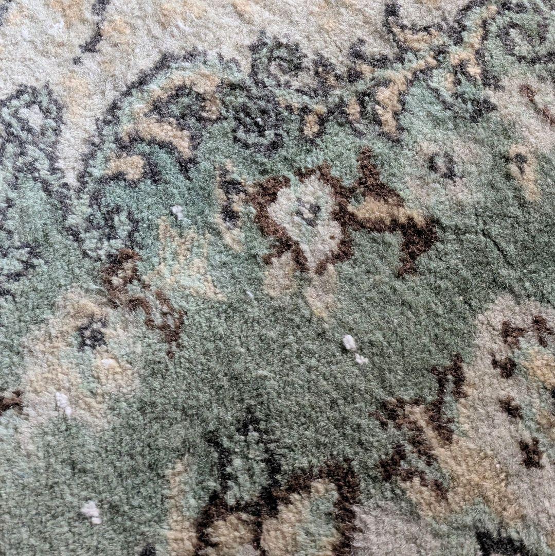 116×219 メダリオングリーン　トルコヴィンテージラグ