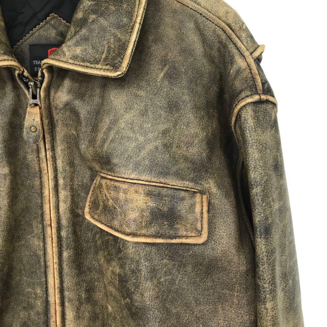 G.S.C ON TIME　レザージャケット　L　ライダース　ブラウン