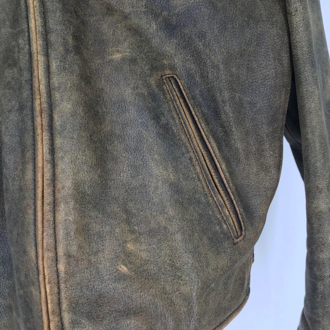 G.S.C ON TIME　レザージャケット　L　ライダース　ブラウン