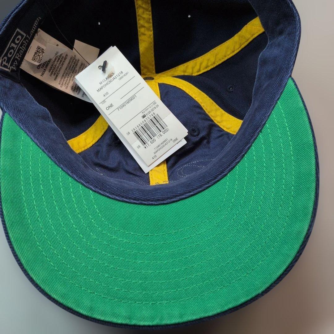 Ralph laurenポロラルフローレンネイビー アップリケドツイル キャップ