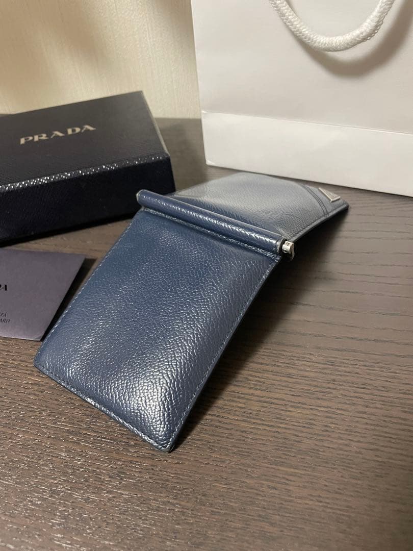 プラダ　PRADA ネイビー マネークリップ