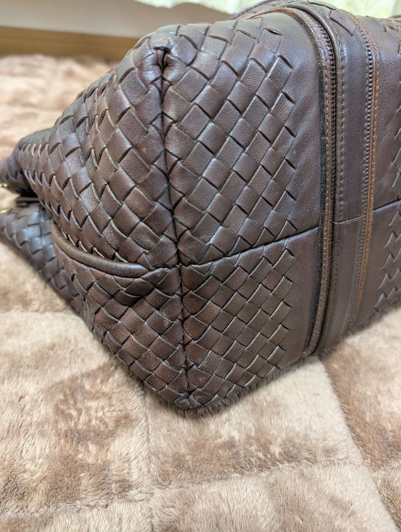【美品】ボッテガヴェネッタ イントレチャート トートバッグ 濃茶 大容量 本革