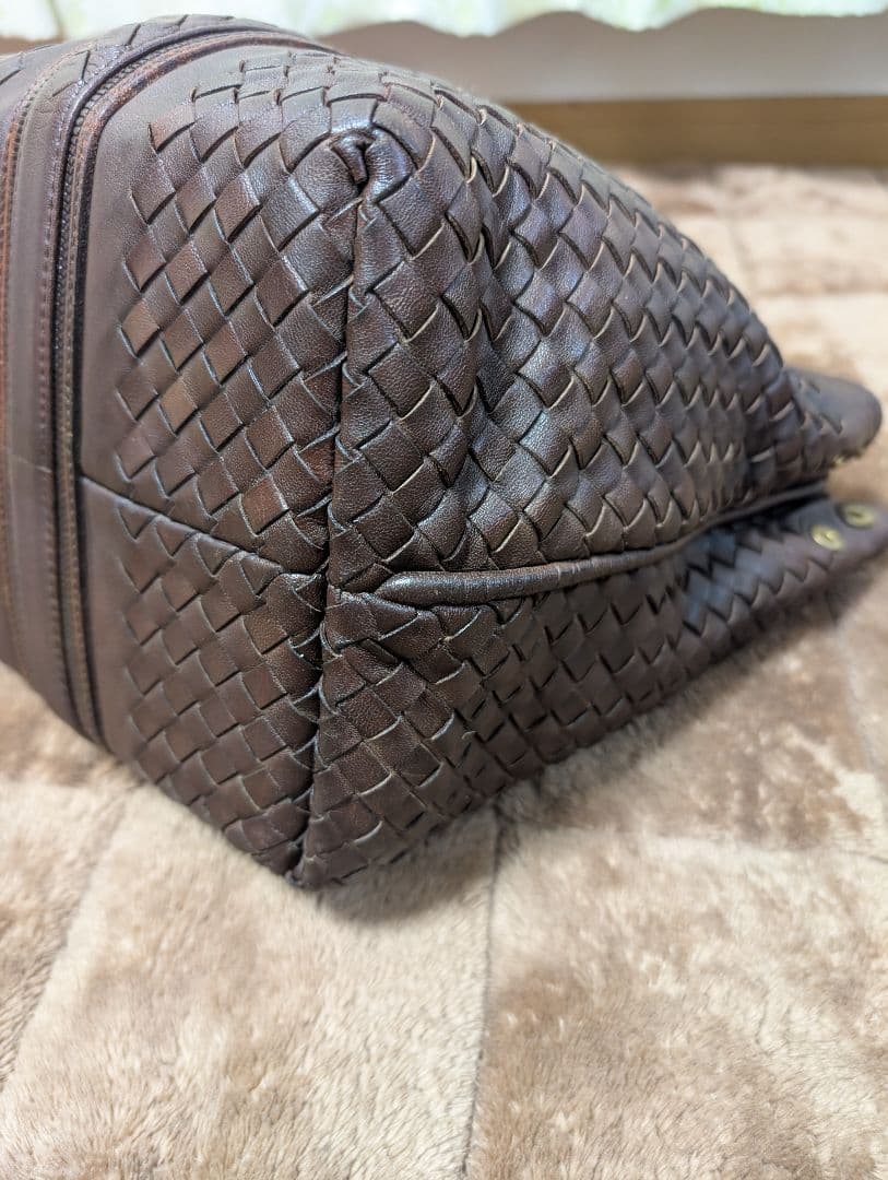 【美品】ボッテガヴェネッタ イントレチャート トートバッグ 濃茶 大容量 本革