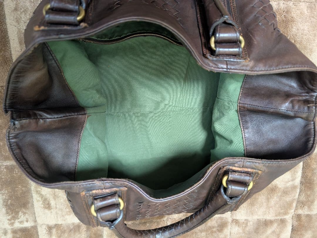 【美品】ボッテガヴェネッタ イントレチャート トートバッグ 濃茶 大容量 本革