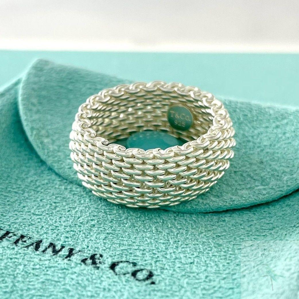 ティファニー 18号 サマセット メッシュ リング シルバー 925 ZE3fe