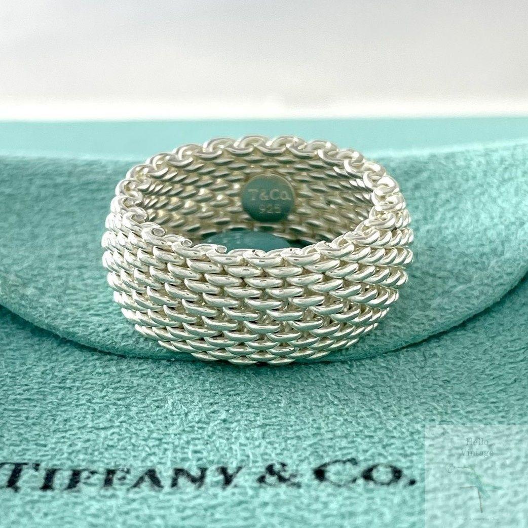 ティファニー 18号 サマセット メッシュ リング シルバー 925 ZE3fe