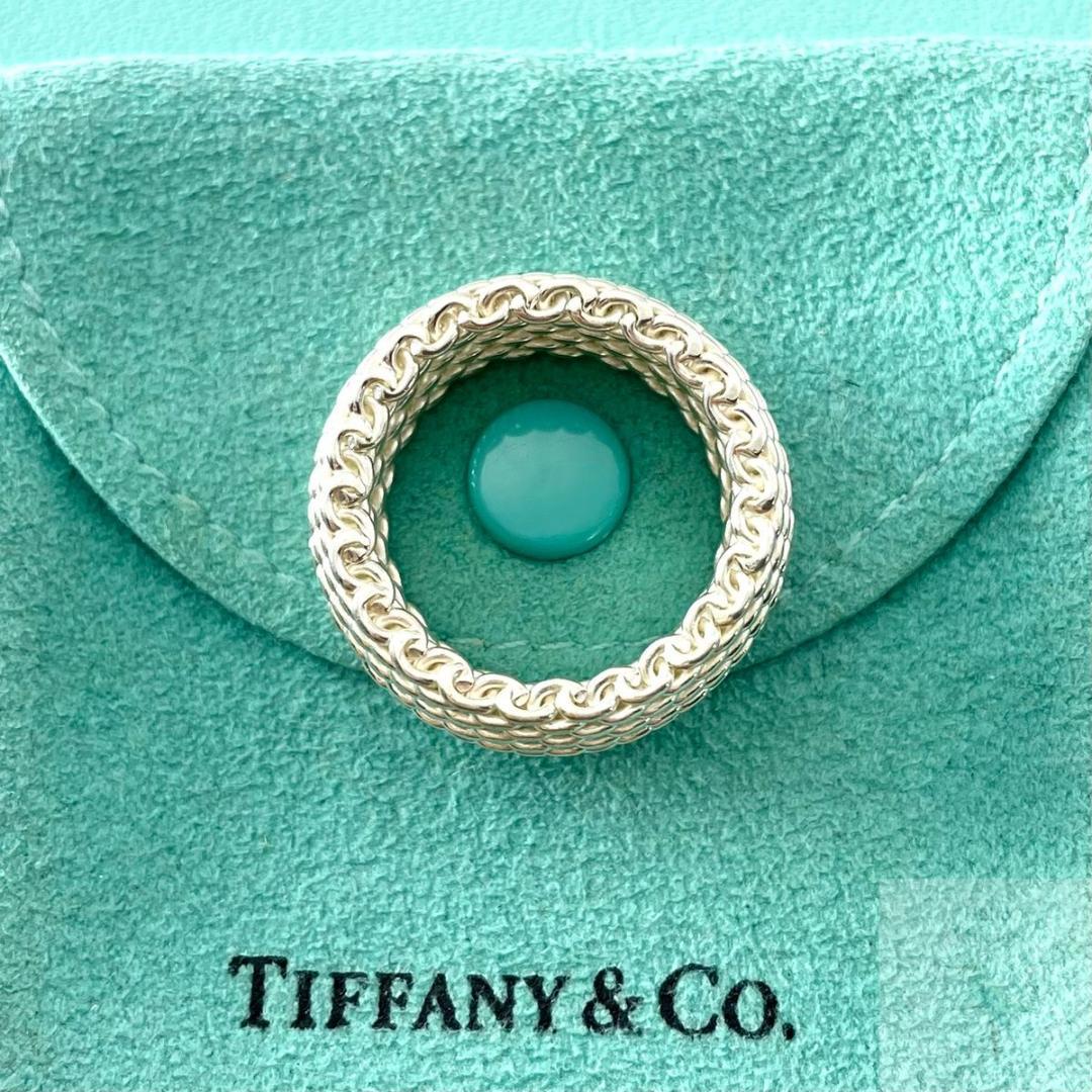ティファニー 18号 サマセット メッシュ リング シルバー 925 ZE3fe
