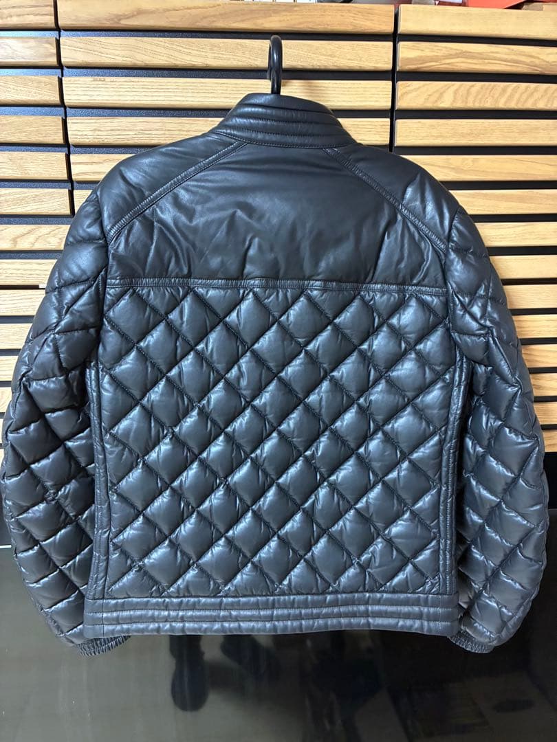 MONCLER GEMOT オールレザージャケット黒モンクレール キルティング