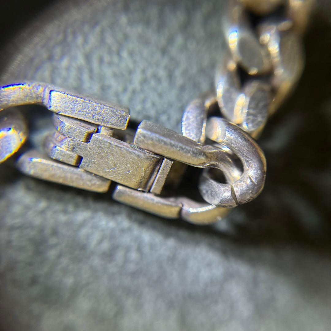 希少！シルバー925 2面シングル喜平ネックレス 60cm 67g 太め