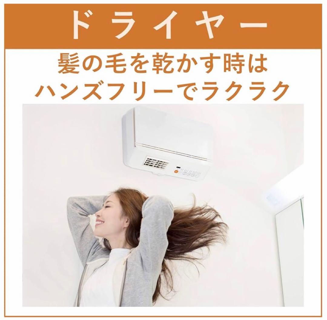 【山善】壁掛式 脱衣所温風ヒーター ホワイト DFX-RJ12