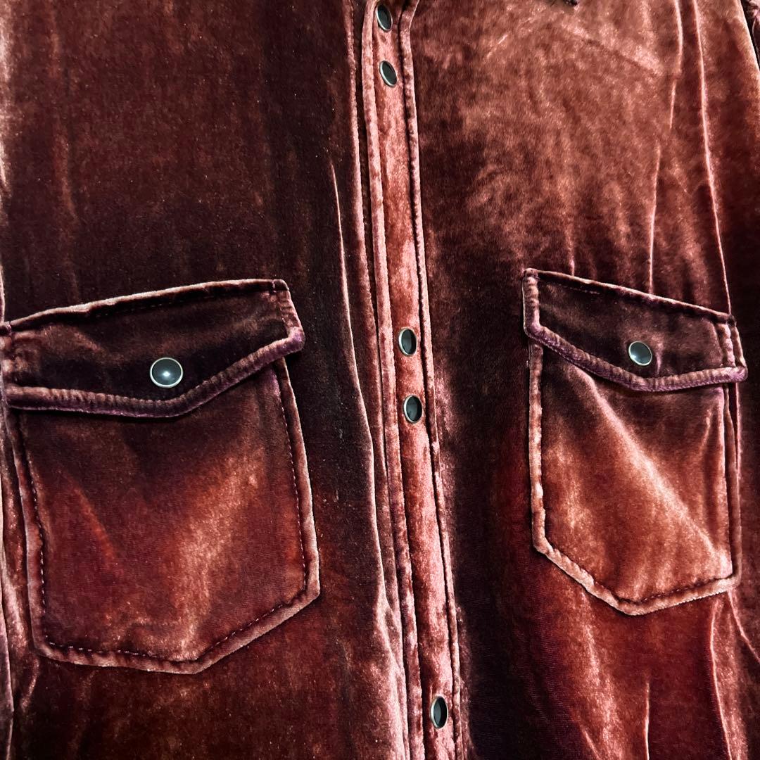 SAINT LAURENT　サンローラン　ベロアベルベットシャツ　ほぼ新品　L