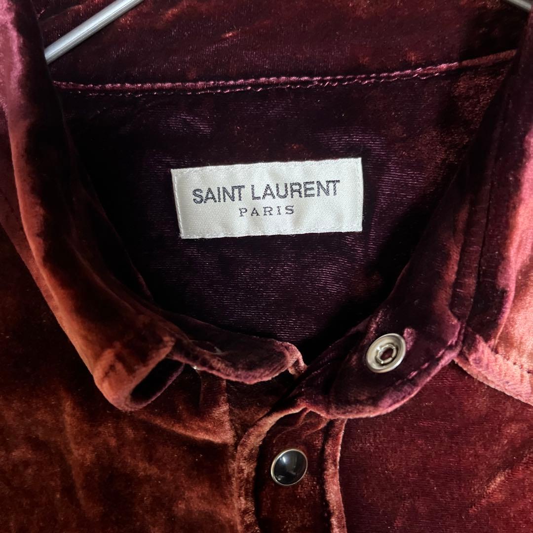 SAINT LAURENT　サンローラン　ベロアベルベットシャツ　ほぼ新品　L