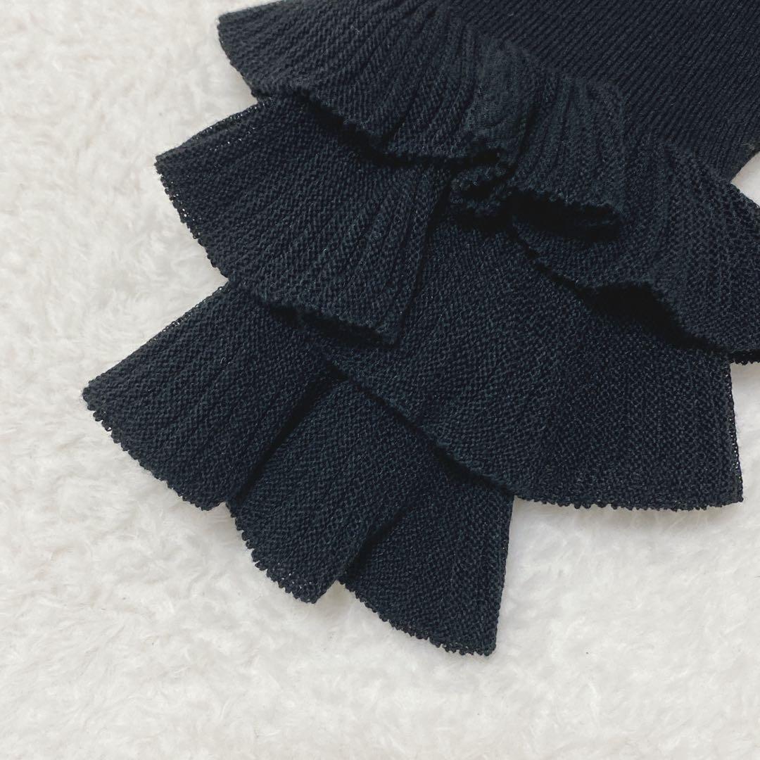 新品LOULOU WILLOUGHBY フリル袖 ブラックニット　トップス