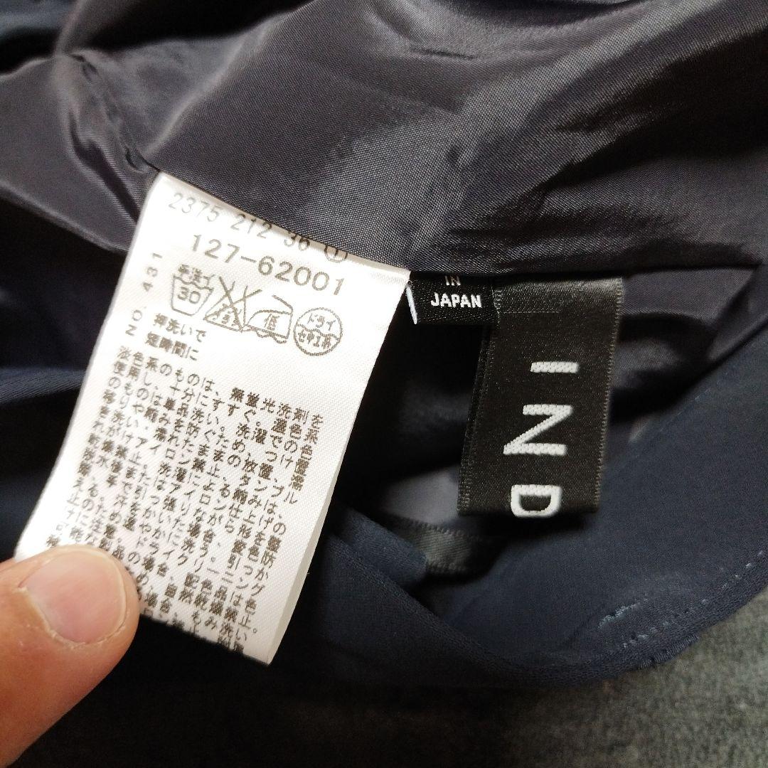 インディヴィ　ノーカラースーツ　40 Lサイズ　日本製　ネイビービジネス　入学式