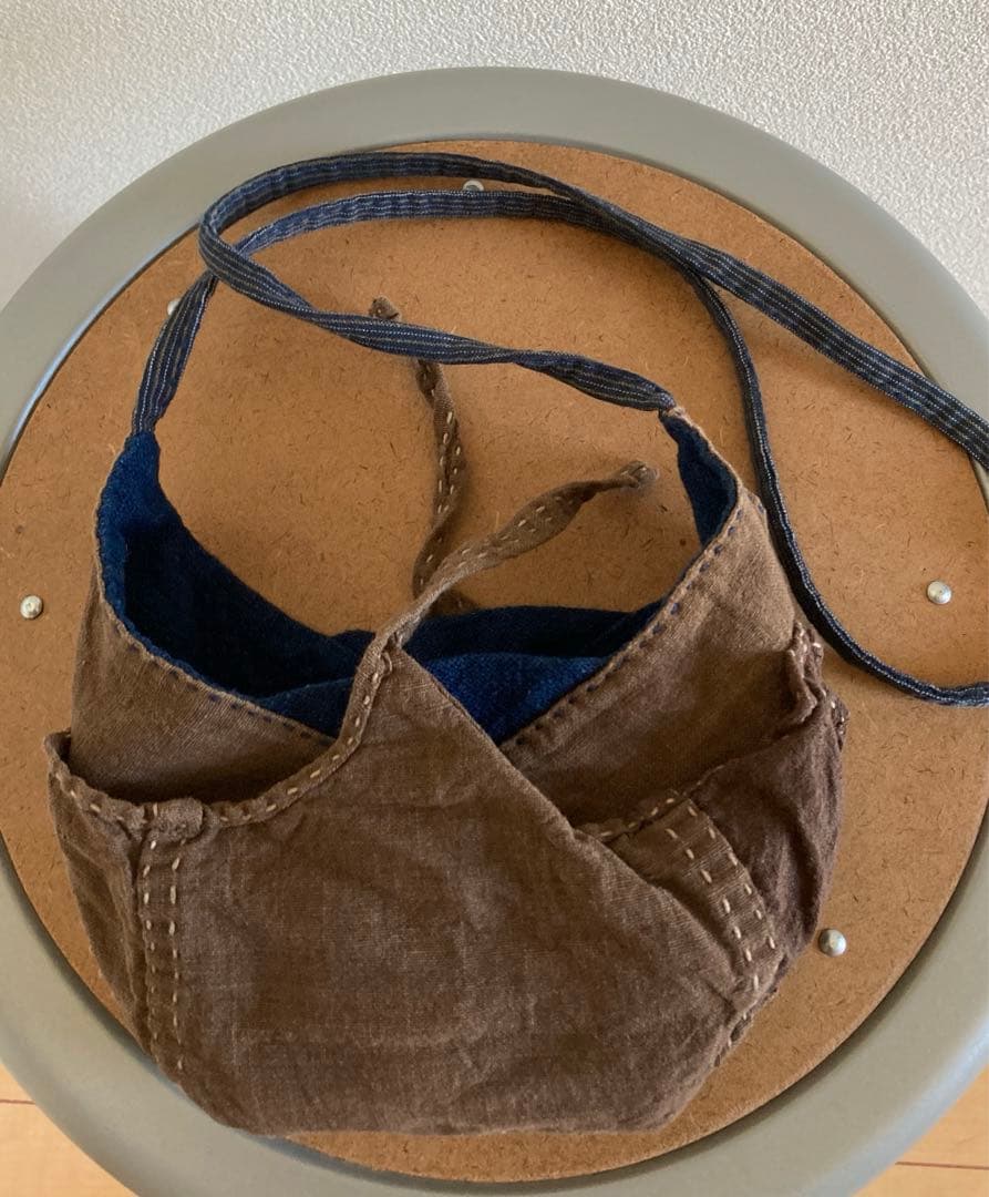 えみおわす 刺し子 バッグ ポシェット ミニショルダー 藍