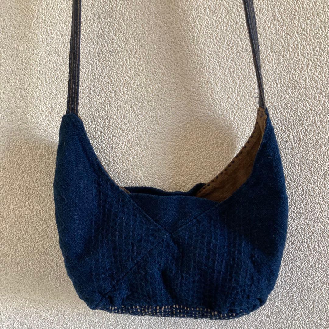 えみおわす 刺し子 バッグ ポシェット ミニショルダー 藍